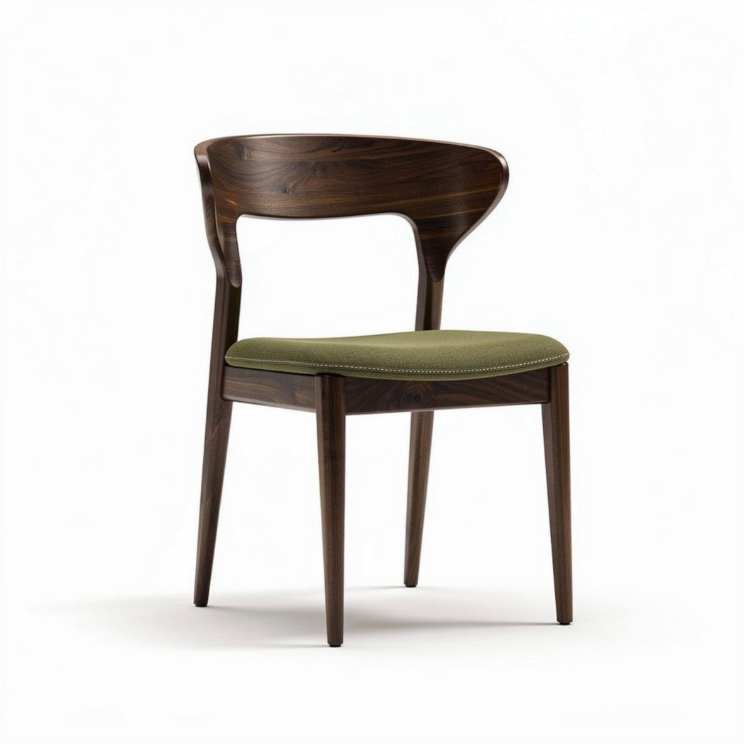 Chaise en bois avec rembourrage vert 45 x 50 x 80 cm pour espace intérieur