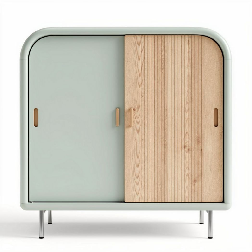 Buffet contemporain en bois et métal aux dimensions 80 x 40 x 90cm