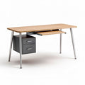 Bureau en bois avec tiroirs en métal gris dimensions 120 x 60 x 75cm