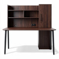 Bureau en bois brun avec rangement intégré dimensions 120 x 60 x 150cm