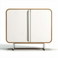 Meuble de rangement en bois et métal blanc 80 x 40 x 70 cm