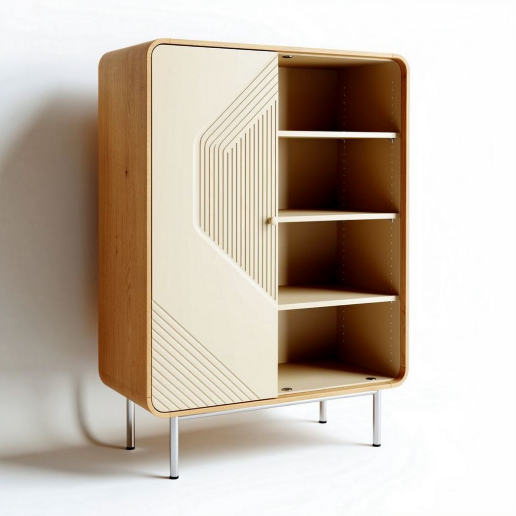 Meuble de rangement en bois avec portes coulissantes et étagères 90 x 40 x 120cm