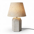 Lampe de table en béton avec abat-jour en lin 20 x 20 x 40cm
